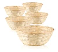 COM-FOUR® 5x Panier en raphia de couleur naturelle pour la décoration - décoration de pâques - nid de pâques - panier (Panier à herbe - 5 pièces)