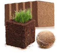 COM-FOUR® 5X Terre de Culture de Noix de Coco, tranches de Noix de Coco | briquettes gonflées sans tourbe à base de fibre de coco pressée - pour 5 litres de terreau