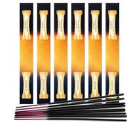 com-four® 60 bâtons d’encens - parfums Ambre, Jasmin, Bois de Santal, Lavande, Patchouli et Rose - pour méditation, Yoga, détente et Parfum d’intérieur (60 pièces - 6 parfums)