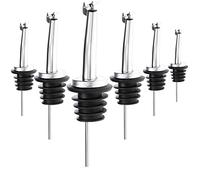 com-four® 6x Becs verseurs avec couvercle, Doseur en acier inoxydable