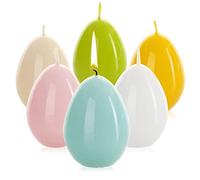 COM-FOUR® 6x bougies en forme d'œufs de Pâques - Bougies de Pâques triées par couleur - Bougies pour la décoration de Pâques (06 pièces - coloré)
