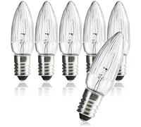 com-four® 6x bougies ondulées pour arcs Schwipp avec 7 lampes - ampoules de rechange pour guirlandes lumineuses ou pyramides - 34V / 3W, avec pas de vis E10 (06 pièces - 34V)