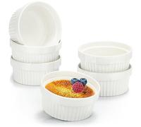 COM-FOUR® 6x Moules à soufflé - bols à crème brûlée en céramique - moules pour le four - bol à dessert et moules
