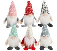 com-four® 6X Nains de Noël Premium 15 cm, Décoration de Noël | Figurine naine d'hiver - Objets de décoration - Trolls décoratifs scandinaves - Gnome suédois avec barbe et chapeau d'hiver