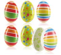 com-four® 6X Oeufs de Pâques à remplir, Oeufs de Pâques colorés | Oeufs de Pâques avec beaucoup de points colorés à offrir