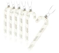COM-FOUR® 6X Pendentif Sapin de Noël Canne en Bonbon, Décorations d'arbre | Boule de Noël en Forme de Canne en Bonbon