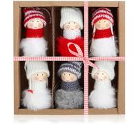 com-four® 6X Pendentifs de Noël Premium Anges - Décorations pour Sapin - Trolls décoratifs suédois-scandinaves, Anges, fées, Père Noël