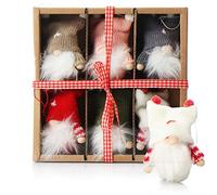 COM-FOUR® 6X pendentifs Père Noël Haut de Gamme pour l'arbre de Noël, pendentifs Figurines d'arbre de Noël enchanteurs comme tentures d'arbre, décorations de Noël