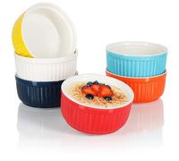 COM-FOUR® 6x Plats à Soufflé, Bols à Ailerons de Ragoût en Céramique | Plats à Casserole allant au Four - Bols à Dessert - Récipients en céramique colorés 250 ML