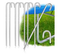 COM-FOUR® 8X ancrages au Sol XL en Acier Massif, 42 cm, Ø 1 cm - galvanisés, Stables, inoxydables, pour tentes, Pavillons, Trampolines et châteaux gonflables