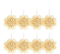 COM-FOUR® 8X étoiles de Paille dans Un Ensemble Mixte - Décorations d'arbre de Noël - Pendentifs en Paille pour l'arbre de Noël - Tentures d'arbre de Noël Naturelles - Décorations de Noël - Ø 15 cm