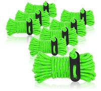 COM-FOUR® 8X haubans, chacun 4m pour Le Camping, réfléchissants en Vert - Cordon de Tente avec Boucle de hauban - Cordon de Tension - Cordon de Camping - tendeur de Corde - Sangle tempête