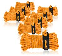 com-four® 8X haubans Chaque 4m pour Le Camping réfléchissant en Orange - Cordon de Tente avec Boucle de hauban - Cordon de Camping - tendeur de Corde - Corde de Tente - Sangle tempête