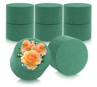 com-four® 8X Mousse Florale pour compositions Florales en Forme de Cylindre Ø 8 cm - Mousse Florale pour Fleurs fraîches - éponge Florale pour Bricolage pour Mariages, Pâques et Anniversaires