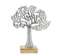 com-four® arbre deco - Arbre en métal sur socle bois - Arbre de vie cadeau