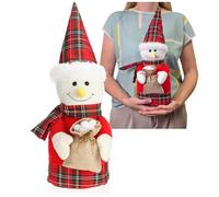 com-four® Arrêt de porte, arrêt de porte lourd au design bonhomme de neige de Noël, butoir pour fenêtres - figurine de bonhomme de neige - 1,4 kg (Bonhomme de neige - rouge blanc vert)