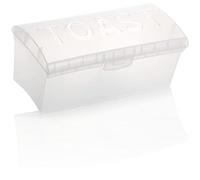 com-four® Boîte à pain grillé - Boîte à pain pour pain grillé - Boîte à pain pour sandwich grillé - Boîte à pain grillé en plastique transparent (1 pièce - blanc)
