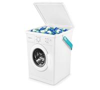 com-four® Boîtes de Rangement avec Couvercle et Poignée 5 L | Boîtes en plastique recyclé pour lessive, capsules, dosettes et accessoires de buanderie