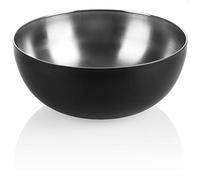COM-FOUR® Bol mélangeur en acier inoxydable, saladier ou bol à fruits décoratif (1 pièce - Ø 24cm noir)