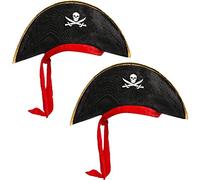com-four® bonnets pirate 2 pour enfants avec foulard rouge intégré pour les soirées à thème ou autres célébrations