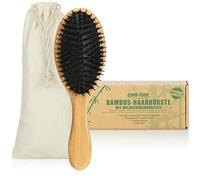 COM-FOUR® Brosse à cheveux en bambou Premium, brosse à cheveux tout usage