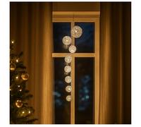 COM-FOUR® chaîne Lumineuse LED avec 8 Boules - chaîne Lumineuse avec lumière LED - éclairage décoratif pour Noël, Anniversaire, Mariage ou fête