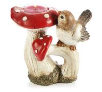 COM-FOUR® Champignons de décoration d'automne - présentoir décoratif - photophore amanite Tue-Mouche - bougeoir décoratif - Figure de Champignon (1 pièce - Champignon avec Bougie Chauffe-Plat)