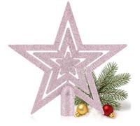 COM-FOUR® Cimier de Sapin de Noël en Forme d'Étoile - Étoile pour la cime du Sapin de Noël - Décorations d'arbre de Noël - Décorations d'arbre de Noël en Plastique