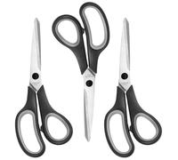 COM-FOUR® Ciseaux 3x - grands ciseaux de cuisine avec prise confortable - ciseaux de bricolage en acier inoxydable - ciseaux de ménage pour papier, carton et tissu - ciseaux de tailleur (3x - M)