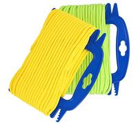 COM-FOUR® Corde Tout Usage 2X 30m avec Enrouleur, Cordon de maçonnerie Polyvalent, Ligne tressée [la sélection des Couleurs varie] (60 mètres - 2 Couleurs)