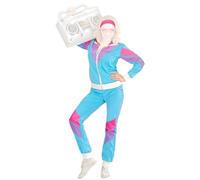 com-four® Costume Authentique des années 80 pour Hommes et Femmes - Veste, Pantalon, Bandeau, 2 Bandeaux Anti-Transpiration - déguisements, Carnaval, JGA, soirée à thème - Unisexe, Taille M