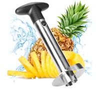 COM-FOUR® coupe-ananas 3 en 1 - éplucheur d'ananas en acier inoxydable, va au lave-vaisselle - vide-ananas - vide-ananas avec lame tranchante (01 pièce - coupe-ananas)