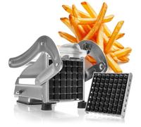 com-four® Coupe Frites en Acier Inoxydable avec 2 Lames 2026 | Coupe pommes de terre avec ventouses, découpe légumes, fruits et fromage, compatible lave vaisselle
