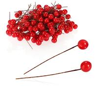 com-four® Décoration de Dispersion 150x, Branches décoratives avec Baies, brins décoratifs à Disperser comme Fournitures d'artisanat, embellir des Cadeaux (150 pièces - Fruits Rouges)