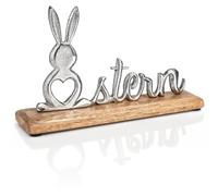 com-four® décoration Pâques à Poser, Inscription en métal sur Socle