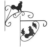 com-four® décorations murales 2x en acier enduit de poudre, crochets pour pot de fleur, jardin, carillons éoliens, panier suspendu (2 pièces - robinet)