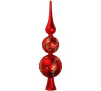 COM-FOUR® Dessus de Sapin de Noël en Rouge, Or, Mat, Dessus de Sapin | 30 cm