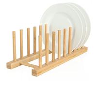 com-four® Égouttoir à Vaisselle - Porte-Assiettes en Bambou - égouttoir à Vaisselle Stable - Organisateur de Cuisine Moderne - séchoir à Vaisselle Solide (1 pièce - 34x12,5x12cm Marron)