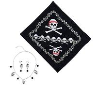 com-four® Ensemble d'accessoires 4 pièces pour les costumes de pirates - idéal pour les carnavals, les fêtes à thème et les événements de costumes