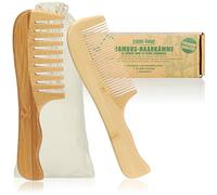COM-FOUR® Ensemble de 2 peignes à cheveux haut de gamme en bambou