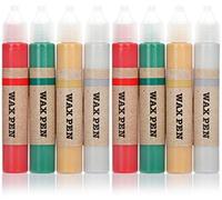 COM-FOUR® Ensemble de 8 stylos à cire pour bougies - revêtement de cire dans de superbes couleurs - stylo à bougie pour peindre des bougies - revêtement de bougie (08 pièces - crayons de cire)
