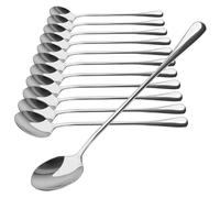 COM-FOUR® Ensemble de cuillères 12 pièces - cuillère à long manche - cuillère à latte macchiato - cuillère à glace - cuillère à café - cuillère à dessert (12 pièces - cuillères à glace 19,5 cm)