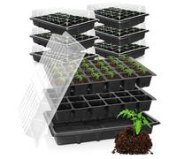 com-four® Ensemble de Culture 24 pièces, Ensemble avec bacs à Eau, Couverture de Serre et Plateaux de Pots pour la Culture de Plantes d'intérieur (024 pièces - Set de Culture 38x25cm)