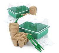 COM-FOUR® Ensemble de Culture 34 pièces, Ensemble de Culture avec Mini Serre et Beaucoup d'accessoires, pour la Culture des Plantes au Printemps (Mélange d'ensemble de Culture de 34 pièces)