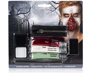 COM-FOUR® Ensemble de Maquillage Fermeture à glissière Zombie