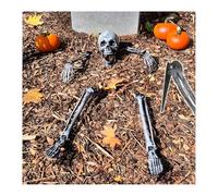 com-four® Ensemble d'os 5 pièces - Décoration d'halloween Haut de Gamme - Squelette Humain partiel avec ancrage au Sol - Décoration d'os artificiels pour Le Jardin