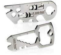 COM-FOUR® Ensemble d'outils multifonctions 2 pièces - outil fonctionnel en acier inoxydable avec 22 fonctions - outil clé avec décapsuleur pour le camping, la randonnée (2 pièces - Multitool A)
