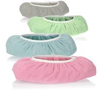 COM-FOUR® Housses de balai 4x en 4 couleurs - Housses de rechange en microfibre pour le nettoyage humide et sec des sols - Chaussures de nettoyage, lavables jusqu'à 60°C (4 pièces - couleurs subtiles)
