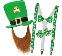 com-four® Leprechaun - costumes Kobold la Saint-Patrick - tenues et accessoires le festival vert irlandais - irlandais (04 pièces - Set02)