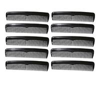 COM-FOUR Lot de 10 peignes à cheveux à denture fine et grossière, peigne de poche pratique et robuste (010 pièces, noir)